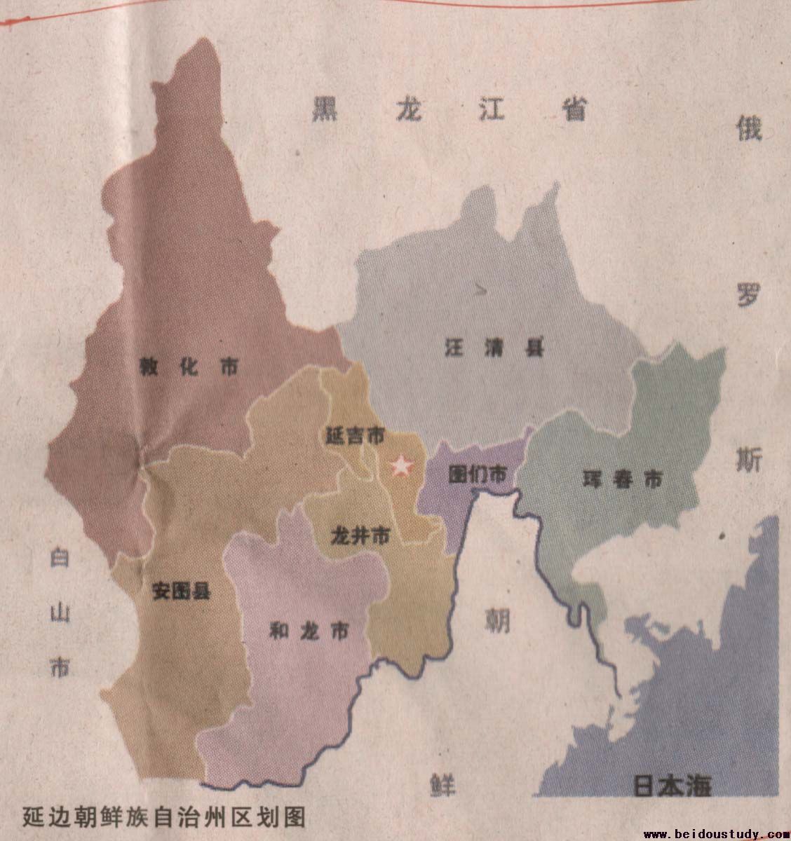 延边朝鲜族自治州区划图